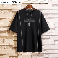 glacialwhale mans black t shirt men 2021 oversized cotton striped hip hop streetwear harajuku tshirt t shirts male t shirt men