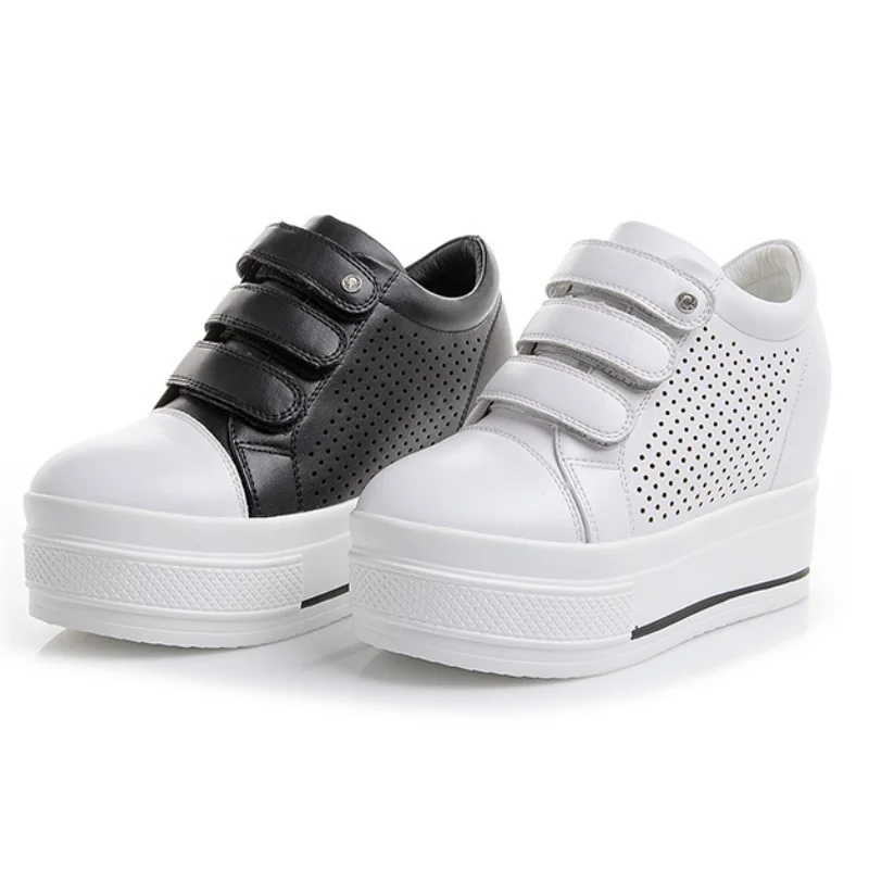 Кеды женские кожаные на очень высокой платформе с вырезами | Обувь