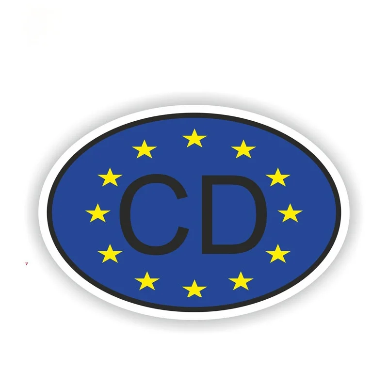 Креативная наклейка на компакт-диски, корпус, диматическая страна, код, автомобильная наклейка, овальная наклейка, Стайлинг автомобиля