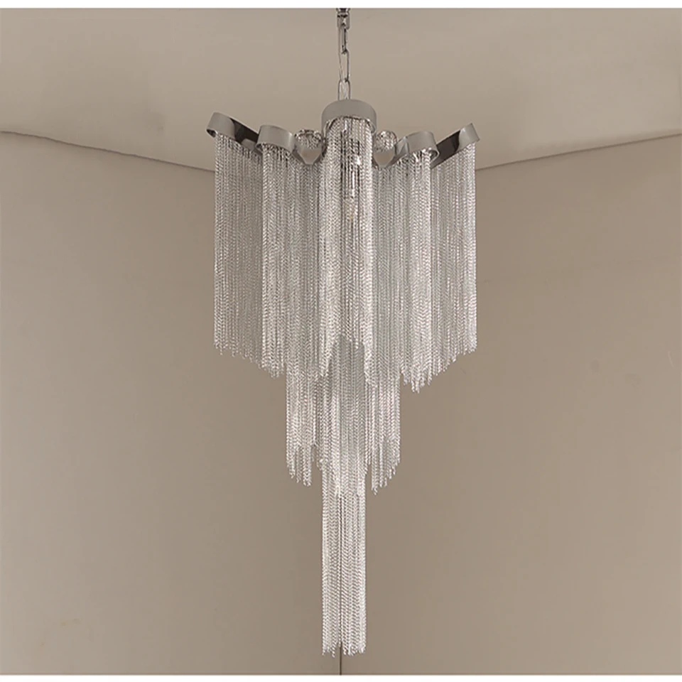 

Nordic Luxury Tassel Chain Pendant Light Creative Wedding Studio Romantic Warm Led Pendant Light Living Room Interior Lighting