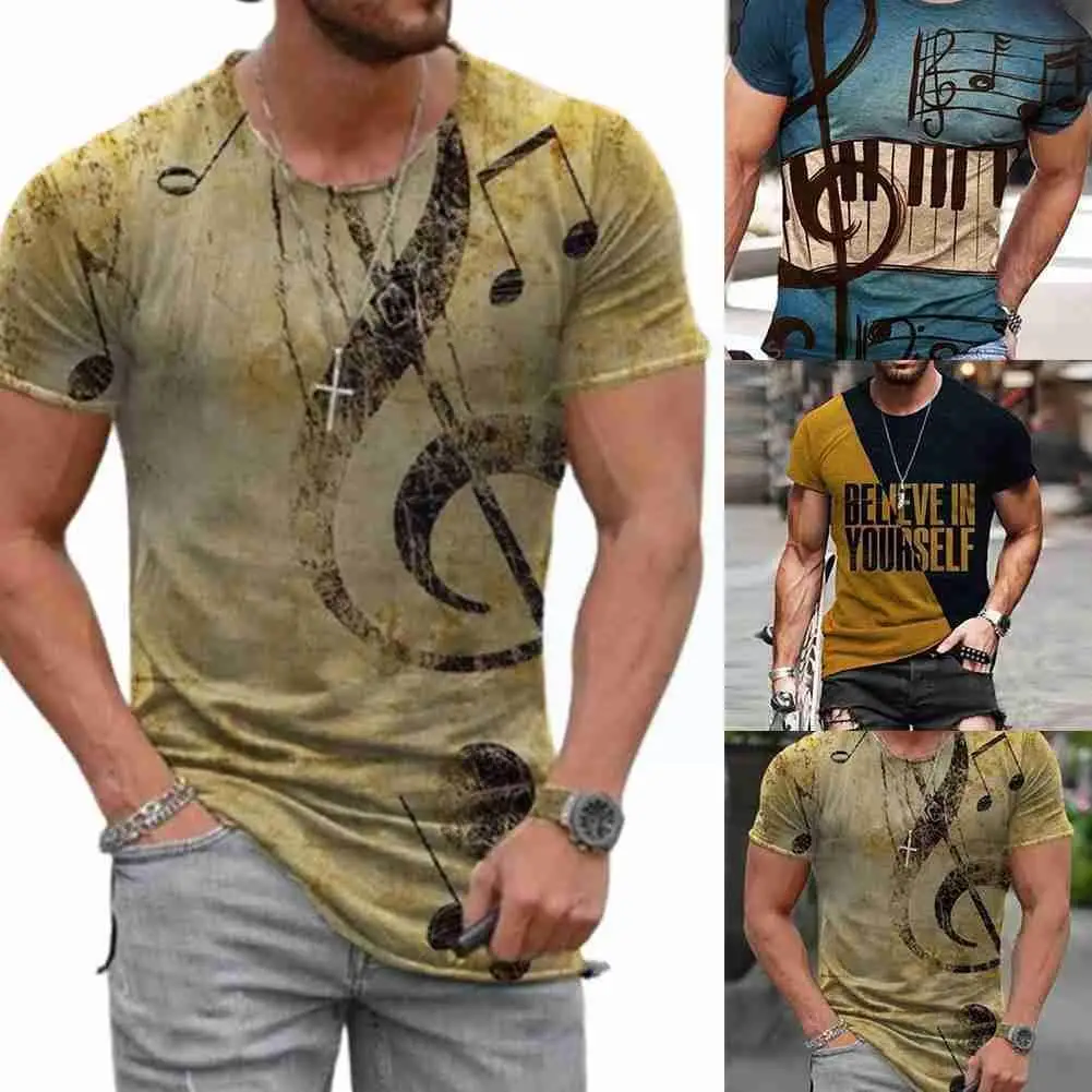

New Summer Men's Short-sleeved T-shirt Element 3d Printing Neck Trend Round Street T-shirt Y7t5