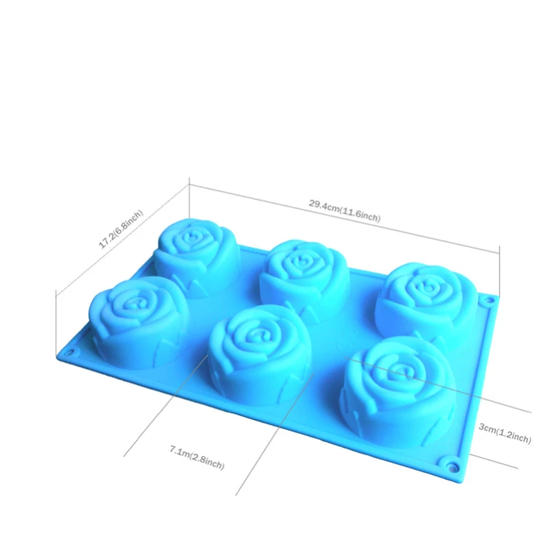 Силиконовая 3D форма для выпечки тортов с 6 отверстиями формы мыла ручной работы
