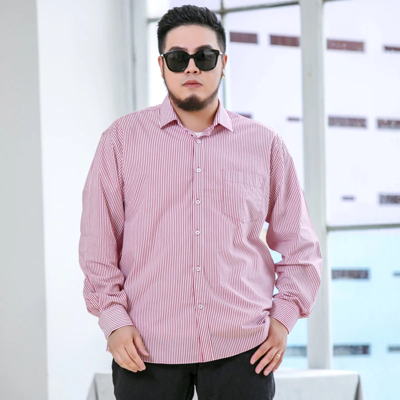 

100% Cotton Striped Long Sleeve Shirt Men 2019 New Business Casual High Quality Brand Social Shirts Big Size 10XL 9XL 8XL 7XL