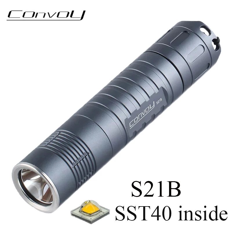 Конвой S21B с SST40 светодиодный фонарь вспышка светильник налобный серый 21700 поход