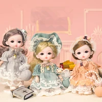 18 doll 16 cm bjd doll 13 movable joint girl baby brown eyes beautiful diy toys doll with high quality clothes dress up toy