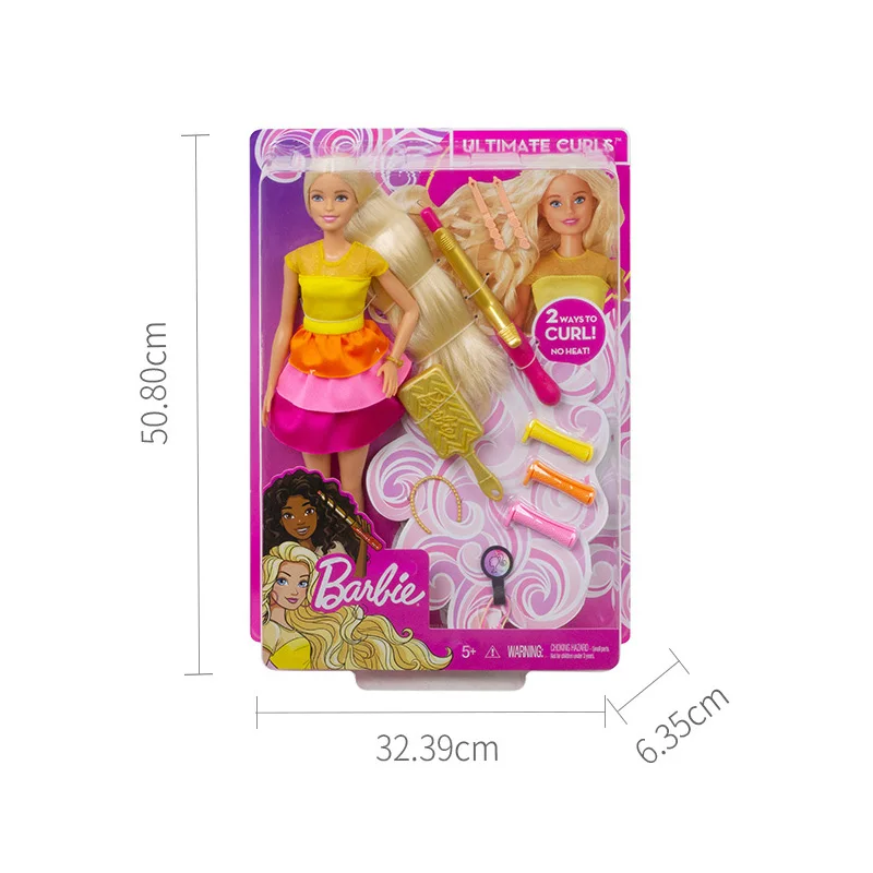 

Barbie Ultimate Curls Blonde Doll and Hairstyling Playset with No-Heat Curling Iron and Curlers Hair Accessories Birthday Gifts