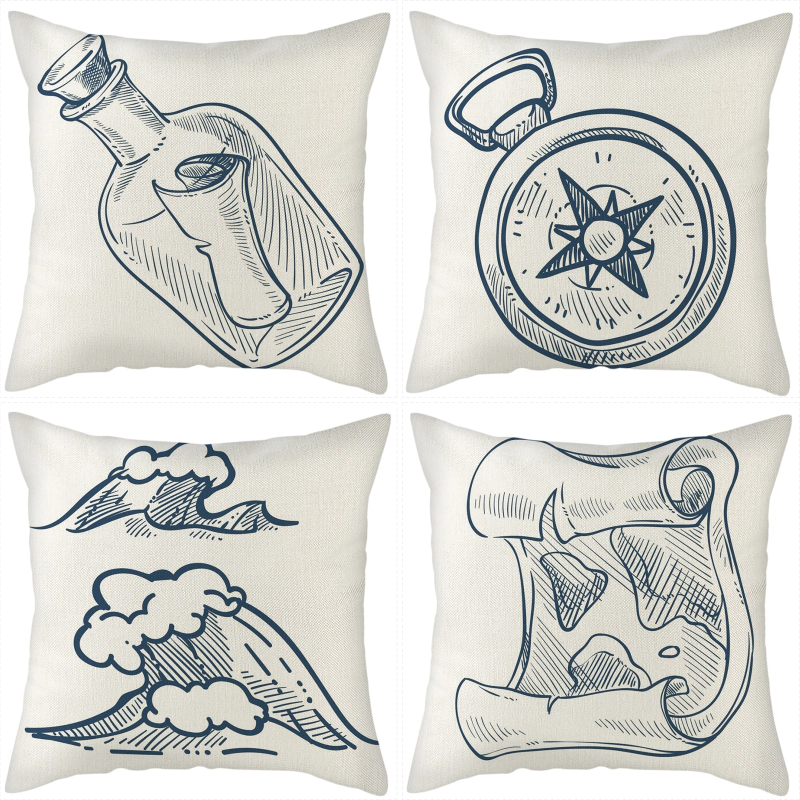 4 шт. морских животных рыбок постельное белье Чехол для подушки подушек обычная
