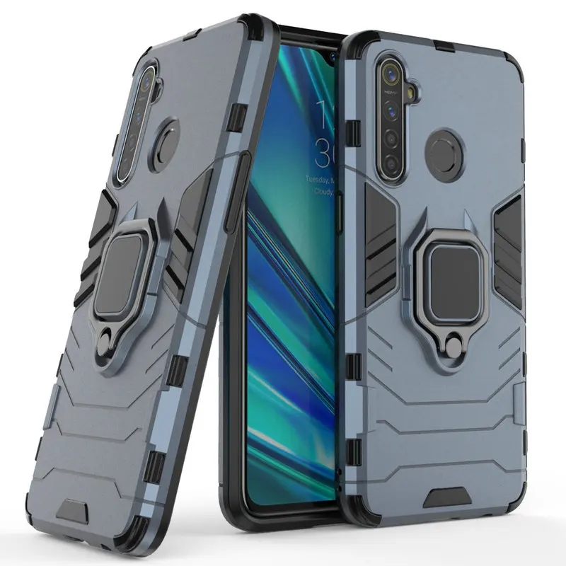 Армированный чехол для Oppo Realme 5 Pro с 3D кольцом RMX1971 RMX1911 Автомобильный держатель