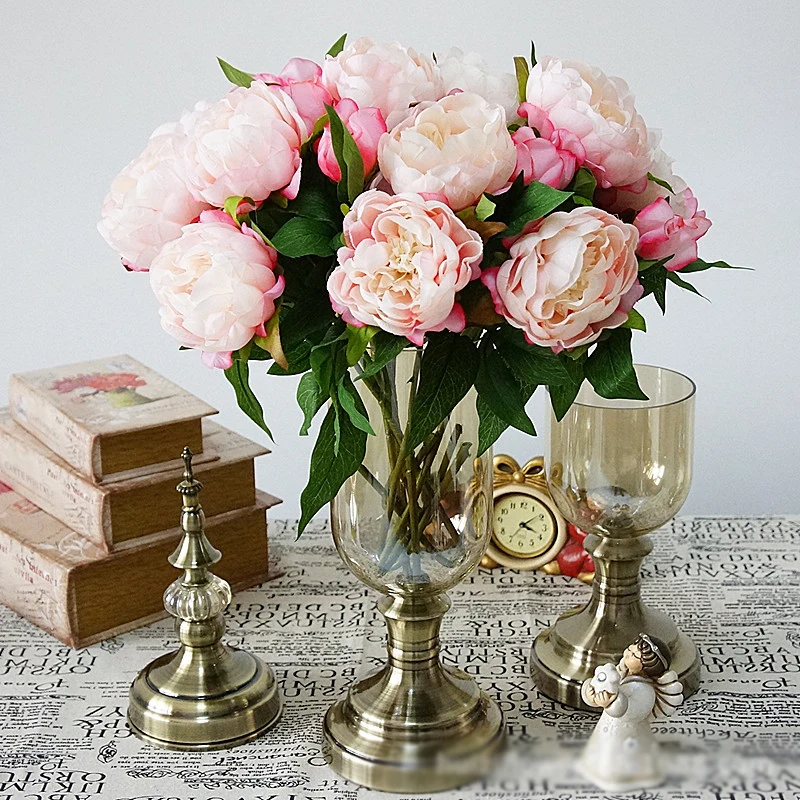 5 Шт./лот Шелковый Искусственный Пион искусственные Цветы флорес artificiais флер