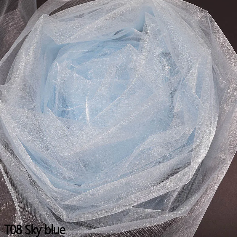 48 см * 10 м тюль рулон катушки белая органза ткань для самостоятельного