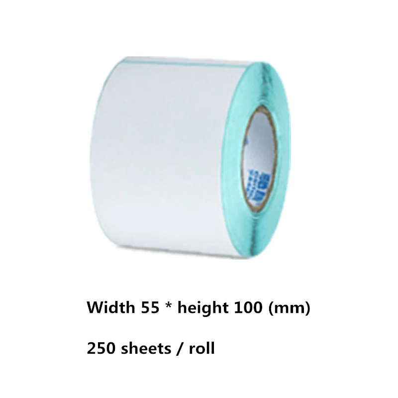 Ширина 55 * высота 100 мм термопринтер бумага для этикеток чистые 250 листов/рулон