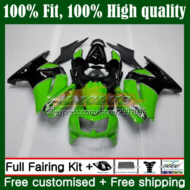 

Инъекция для KAWASAKI NINJA EX ZX 250R 250 R 21No.5 ZX250R 2008 2009 2010 2011 2012 EX250 08 09 10 11 12 обтекатель в наличии зеленый