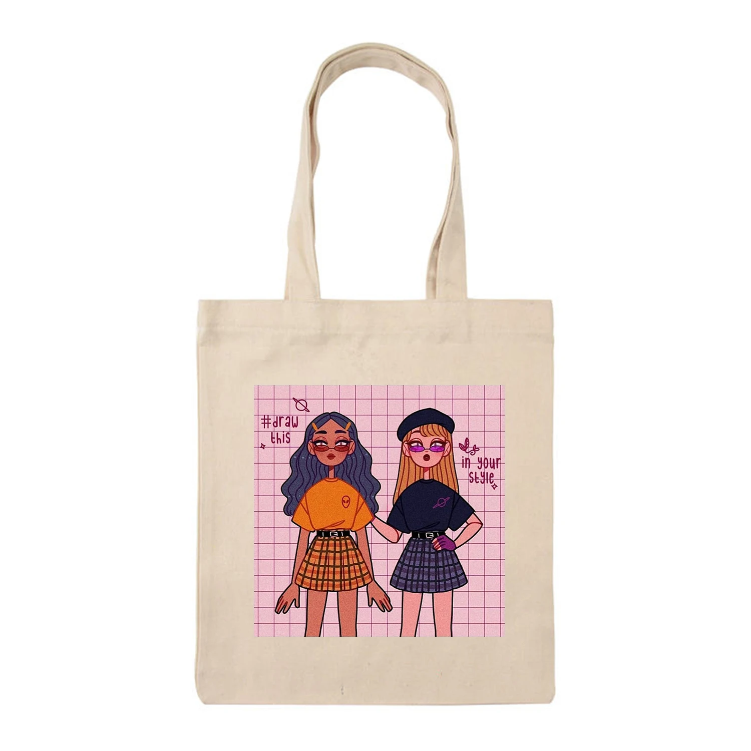 Летняя Новинка забавная Повседневная Холщовая Сумка Ulzzang с принтом Женская