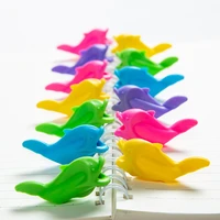 10pclot colorful silicone pen holder baby practice writing tool correction device fish pencil grasp writing aid grip stationery