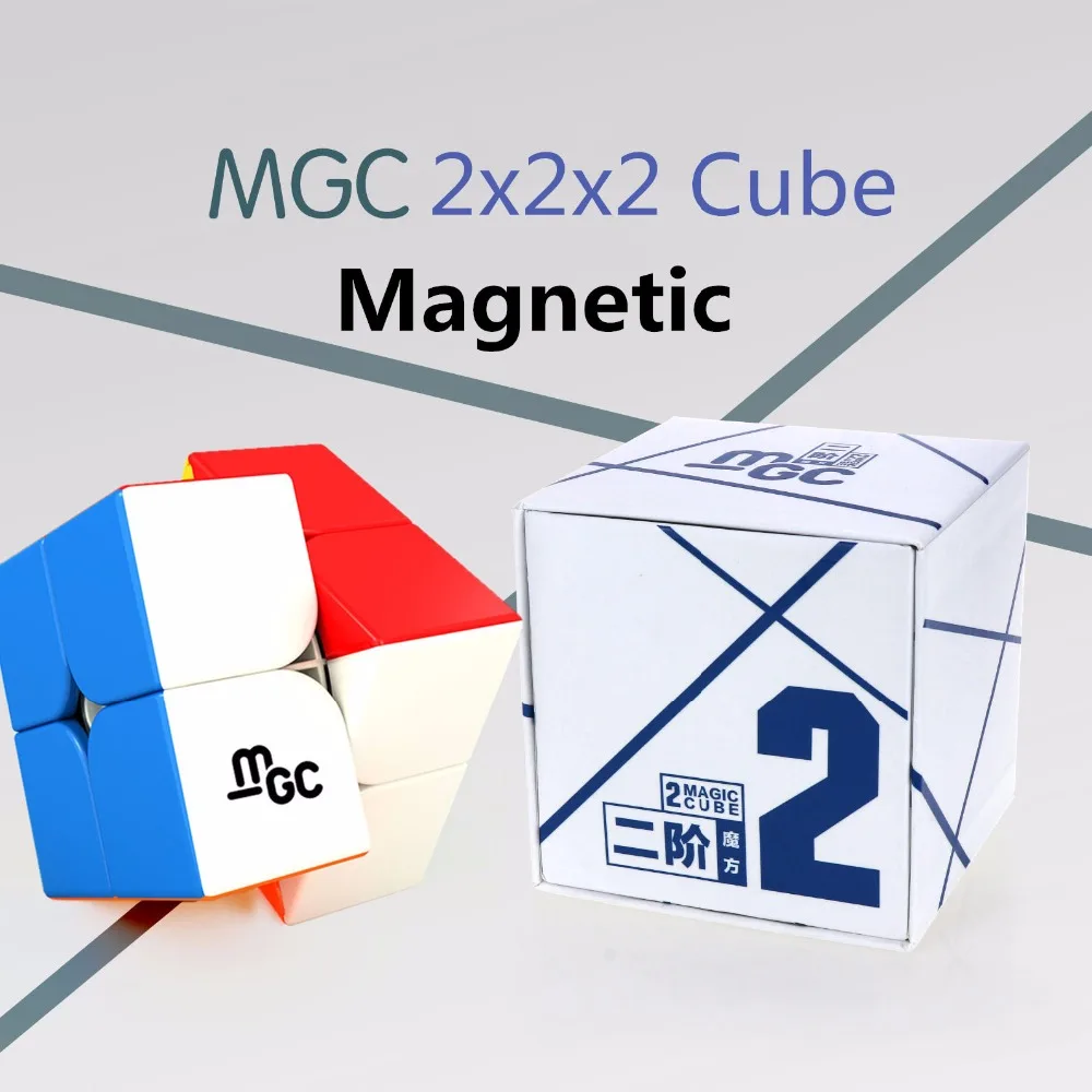 Оригинальный YJ MGC 2x2 Магнитный магический куб без наклеек Yongjun 2*2 скоростной для