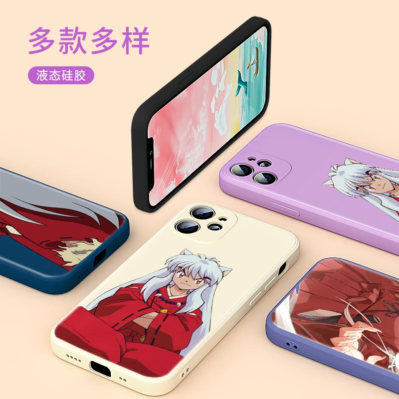 

Hot Anime Inuyasha Higurash For Apple IPhone 13 12 Mini 11 Pro XS MAX XR X 8 7 6S SE Plus Liquid Silicone Soft Cover Phone Case