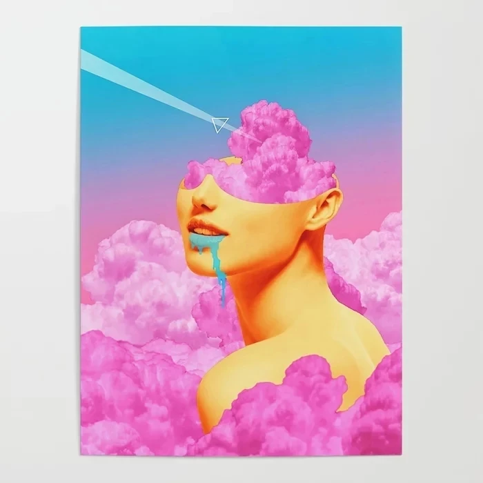 

Modular Hd Printed Pink Cloud Meta Woma Picture Home Decoration Paintings Canvas Poster Wall Artwork For Living Room No Frame