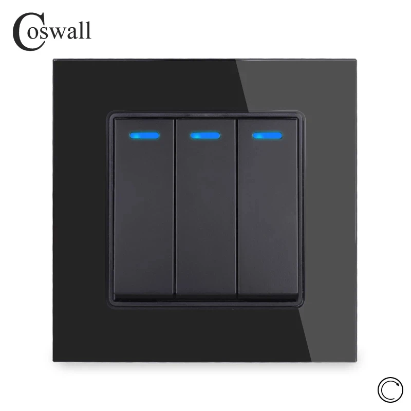 Стеклянная панель Coswall 1/2/3/4 клавиши 1 канал импульсный переключатель сброса
