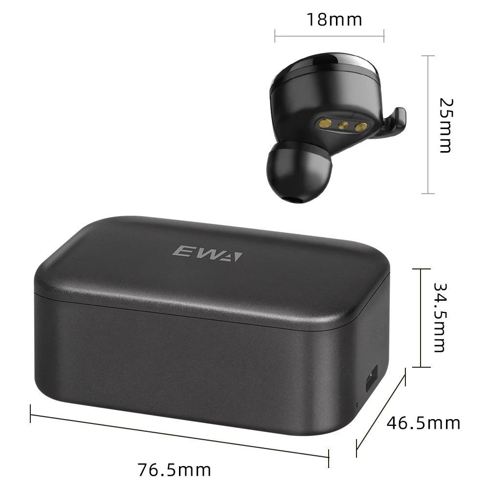 Наушники EWA T200 Bluetooth лучшее качество звука 5 0 настоящая беспроводная гарнитура IPX67