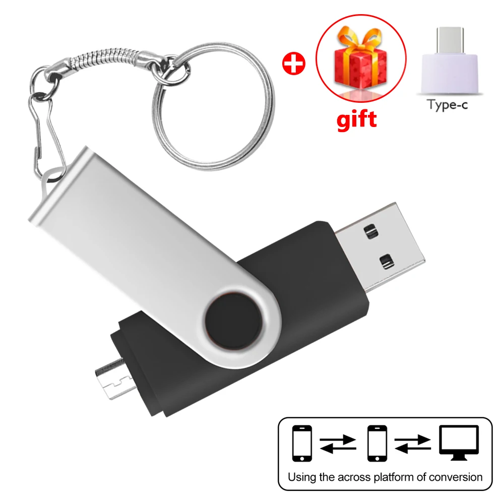 Новый металлический OTG 3 в 1 флэш-накопитель 128 ГБ Micro usb карта памяти 256 64 32 U-диск 8 |