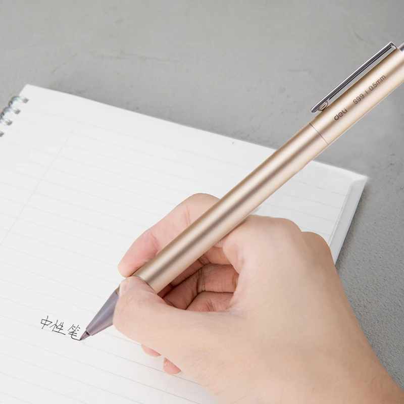 Xiaomi Deli Nusign Metal Gel Pen 0.5mm Fine Point Signing Business Smooth Writing Pencil Pens Bullet Black ink Office School | Канцтовары