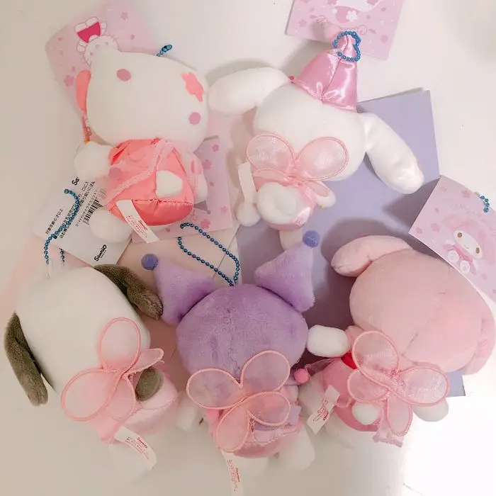 Пушистая кулон Kuromi Kitty My Melody плюшевая парная подвеска Takara Tomy Sanrio Ragdoll аниме мягкий