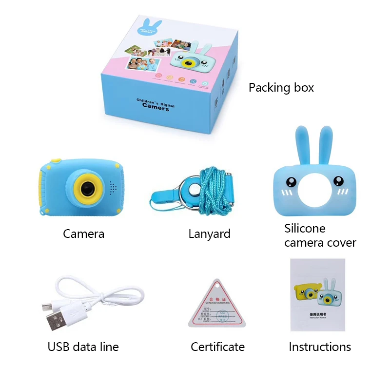 

1080P HD Digital Video Photo Camera For Children Mini Camera 2 Inch Screen 12MP Cute Cartoon Kids Camera Toys For Girls Boy