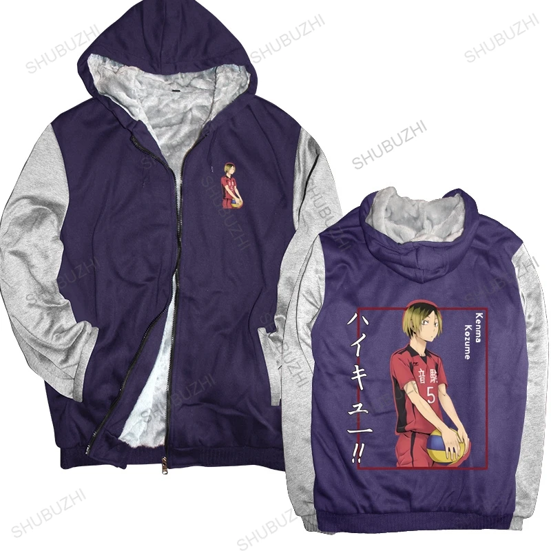 

Japanese Anime Haikyuu hoody Kenma Kozume Pattern Print hoodie pullover Men Oversized Hip Hop hoodie Man Loose thick zipper