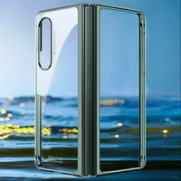 transparent fold new ultra thin pc hard cover for samsung galaxy z fold 3 5g case solid color protective shockproof phone case