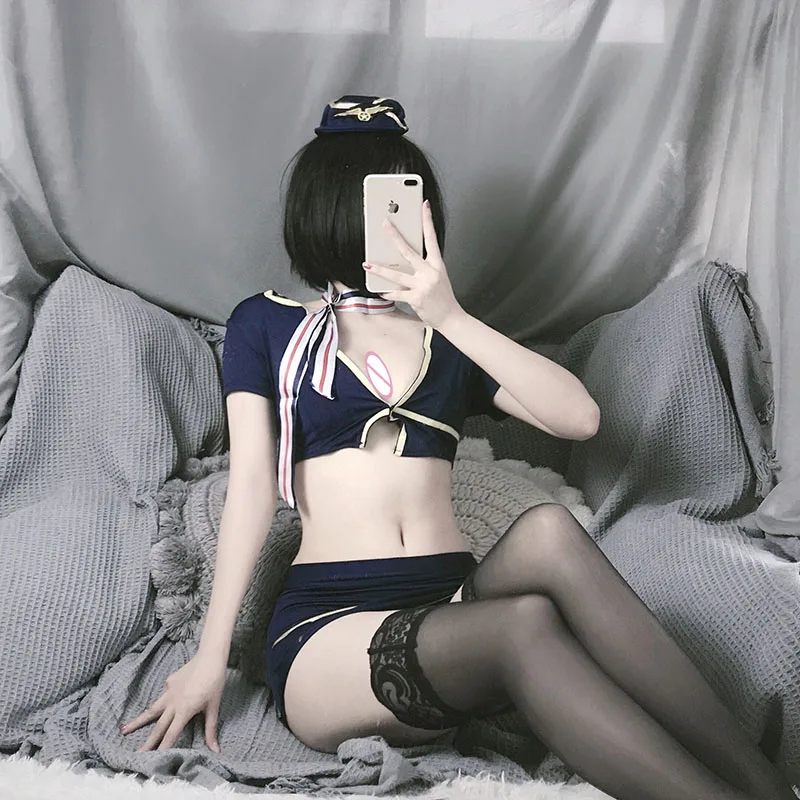 Пикантные Косплэй стюардессы форма нижнего белья костюмы для эротических игр