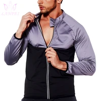 lanfei mens hot sweat sauna suits shaper zipper vest weight loss fat burner fitness waist trainer slim shirt thermal shapewear