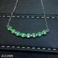 kjjeaxcmy boutique jewelry 925 sterling silver inlaid natural emerald necklace womens pendant support detection luxurious