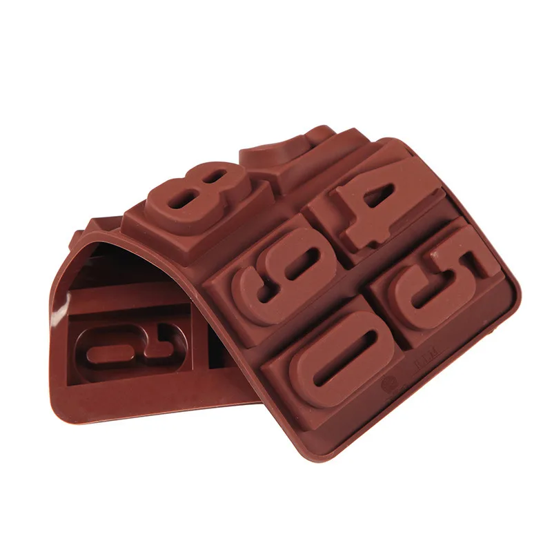 

Chocolate Chip Mold Candy Jelly Cake Ice Cube Mould Kitchen Hearted Number Shape Molds Oven Silicone DIY Baking Decoration Tools