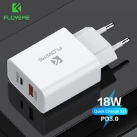 floveme pd charger 18w dual usb quick charge 3 0 charger for iphone samsung xiaomi qc 3 0 cargador mobile phone charger adapte