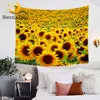BlessLiving Flowers Tapestry Wall Hanging Sunflower Blossoms Decorative Wall Carpet 3D Printed Bedspreads Nature Tapisserie 1