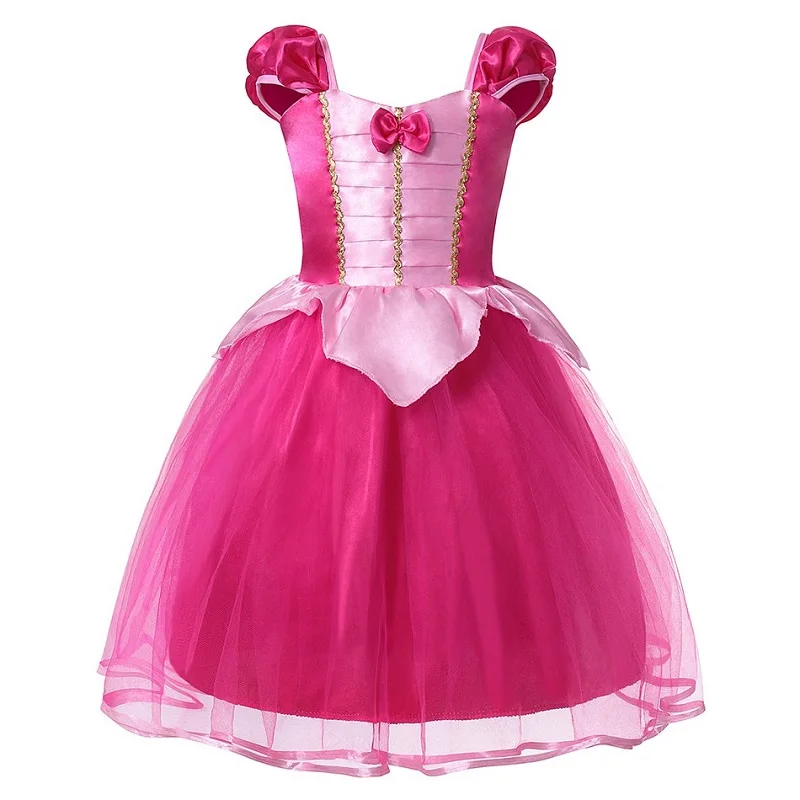 Aurora Dress MUABABY Повседневное платье принцессы для девочек; летний детский маскарадный костюм Рапунцель, Софии, Эльзы, Алисы, Белоснежки; детская одежда на Хэллоуин - Цвет: Aurora Dress
