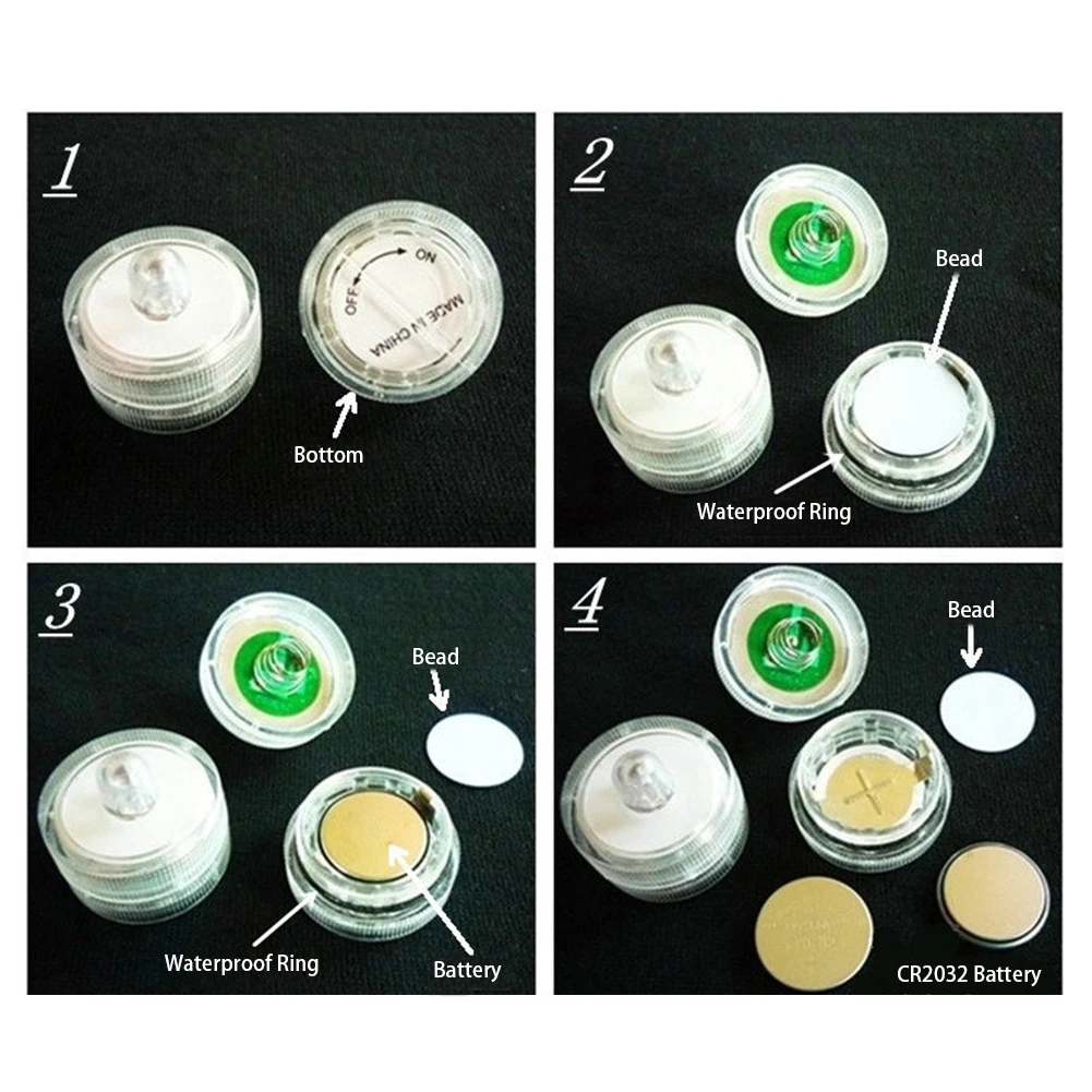 12 шт. светодиодный водонепроницаемый светильник в форме свечи работающий от