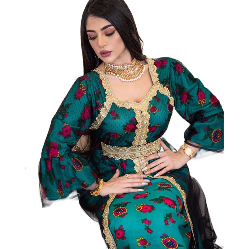 

Ramadan Arab Dubai Islamic Clothing Muslim Abaya Dress Fashion Women Turkey Patchwork Embroidery Indian Kaftan Dress