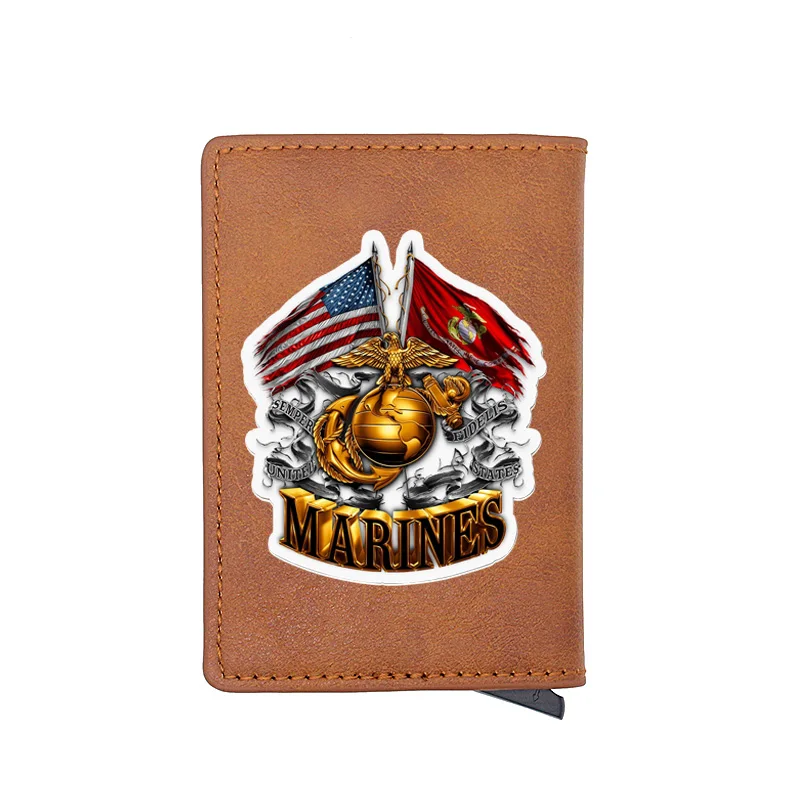 Классический коричневый кожаный кошелек для кредитных карт с цифровой печатью