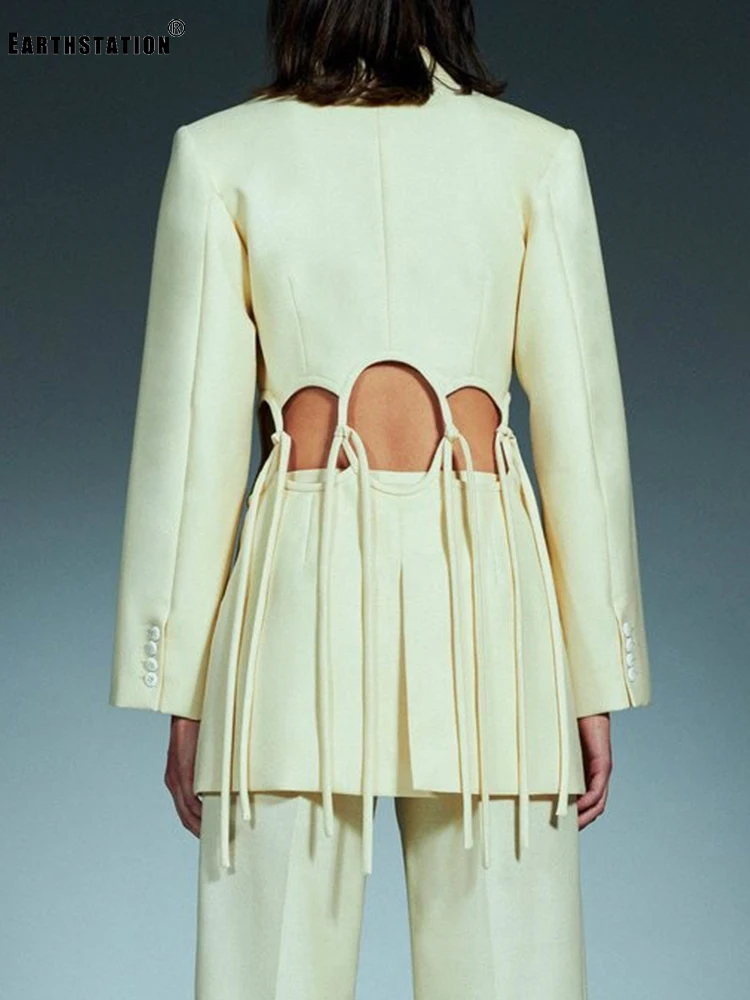 Тяжелый костюм с вырезами на талии необычный тонкий куртка для женщин Летний