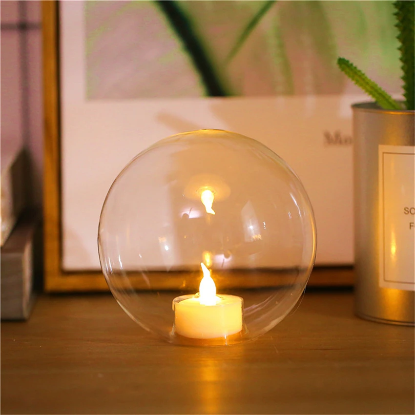 Скандинавский шарообразный стеклянный подсвечник ночники спальня девушка