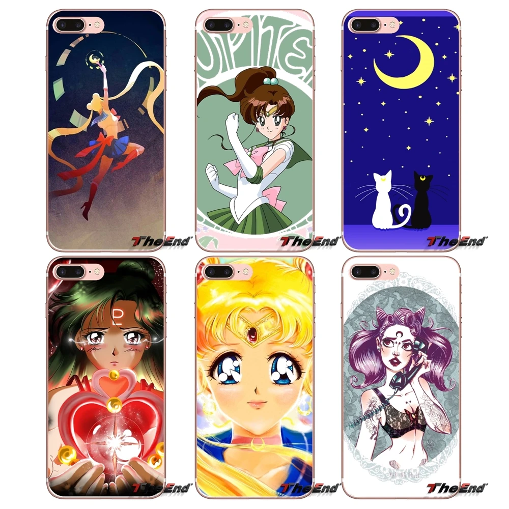 anime sailor moon lune cat Soft phone Case For Samsung Galaxy J1 J2 J3 J5 J7 A3 A5 A7 2015 2016 2017 J530 J730 Fundas Coque | Мобильные