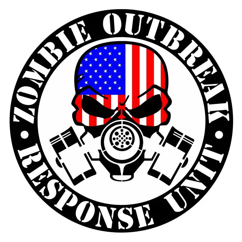 Персонализированная наклейка унитал в стиле США против вспышки зомби