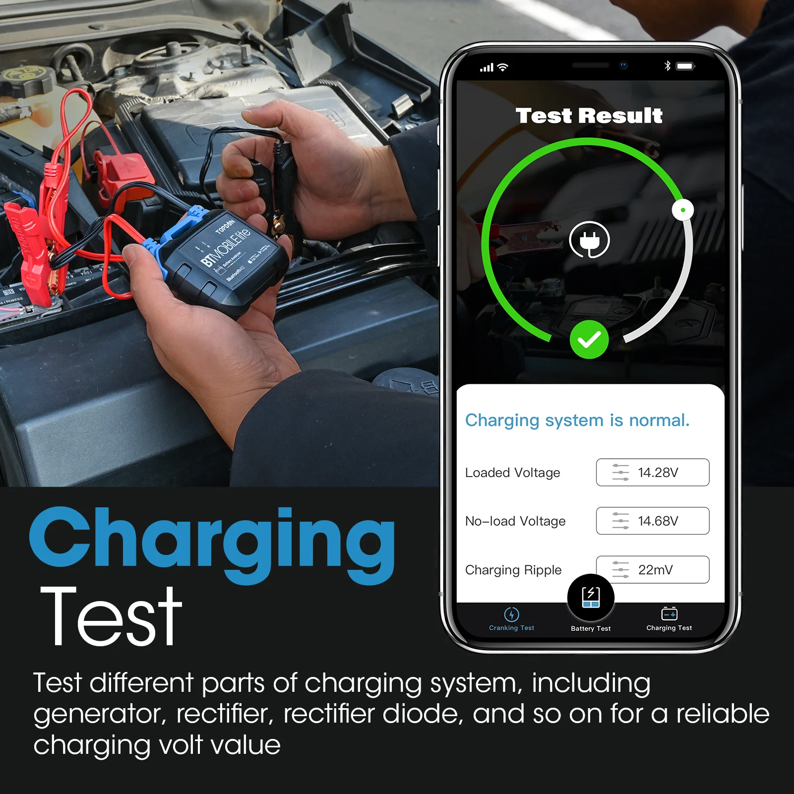 TOPDON Bluetooth Автомобильный Батарея тестер BT мобильный lite 12V Беспроводной монитор 100