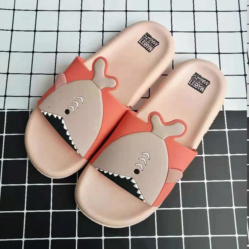 

Men and women couple summer slippers female solid color household indoor shoes flip-flops cartoon indoor household sandals