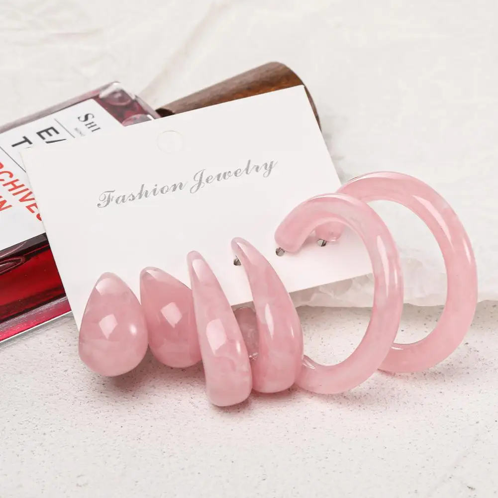 

3 Pairs/Set Drop Earrings Small All-Match Transparent Piercing Circle Stud Earrings Hoop Earrings Fashion Jewelry