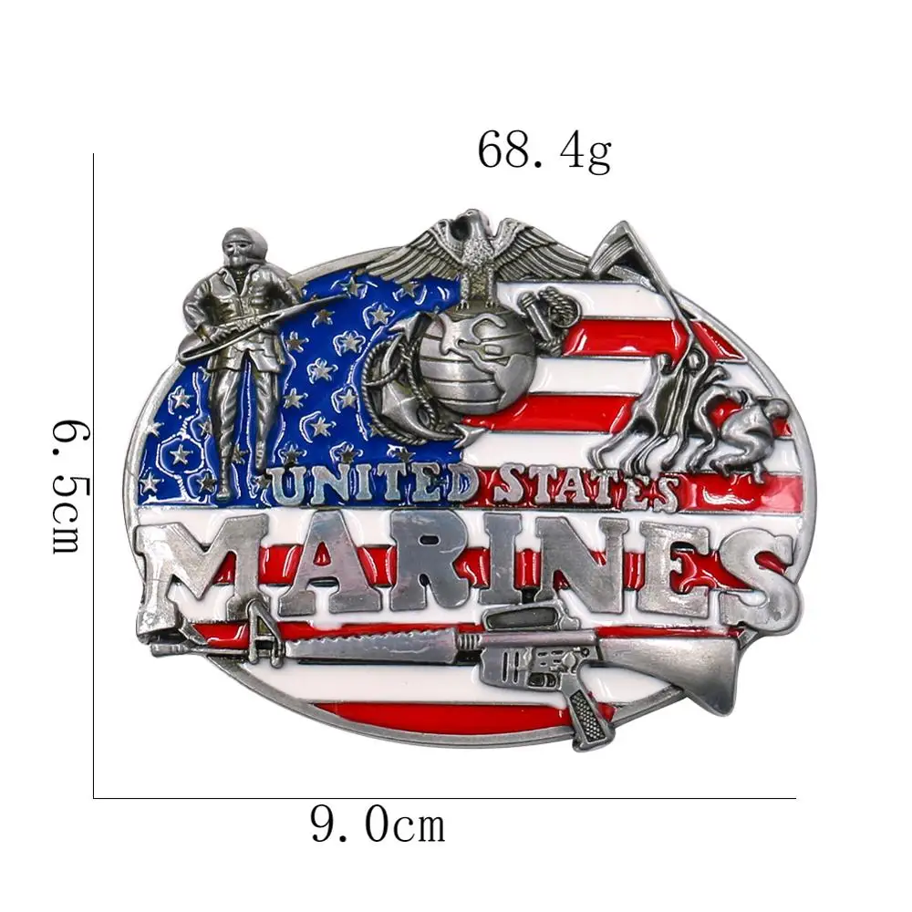 Пряжка для ремня из тяжелого металла с разноцветной эмалью американский флаг