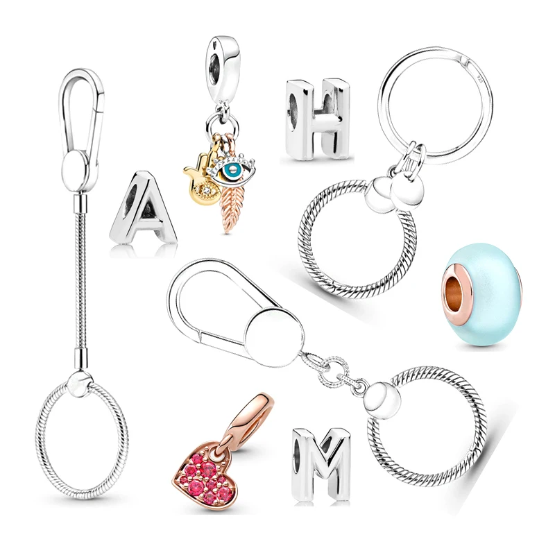 

2021 New Product Keychain Fashion Ladies Jewelry Gift 925 Sterling Silver DIY Designer Charm Suitable for Original Pandora Bag