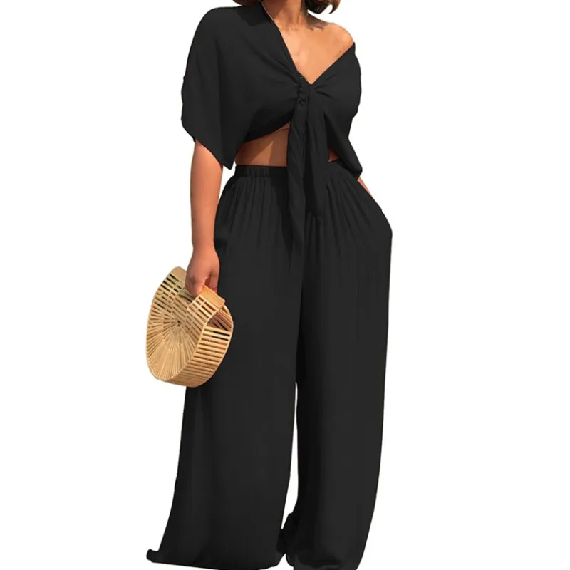 Хороший сексуальный топ с глубоким v образным вырезом Женский комплект из двух