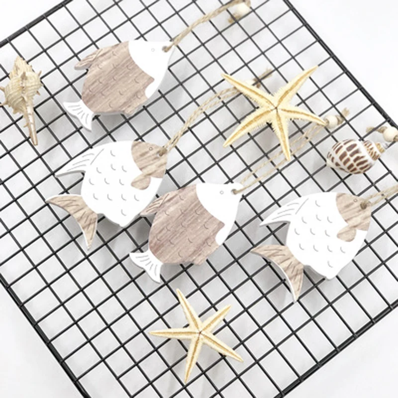

4PCS 58X80mm Christmas Wooden Decorations Fish Pendant DIY Natural Wood Christmas Ornaments Pendants Hanging Gift Natal Xmas